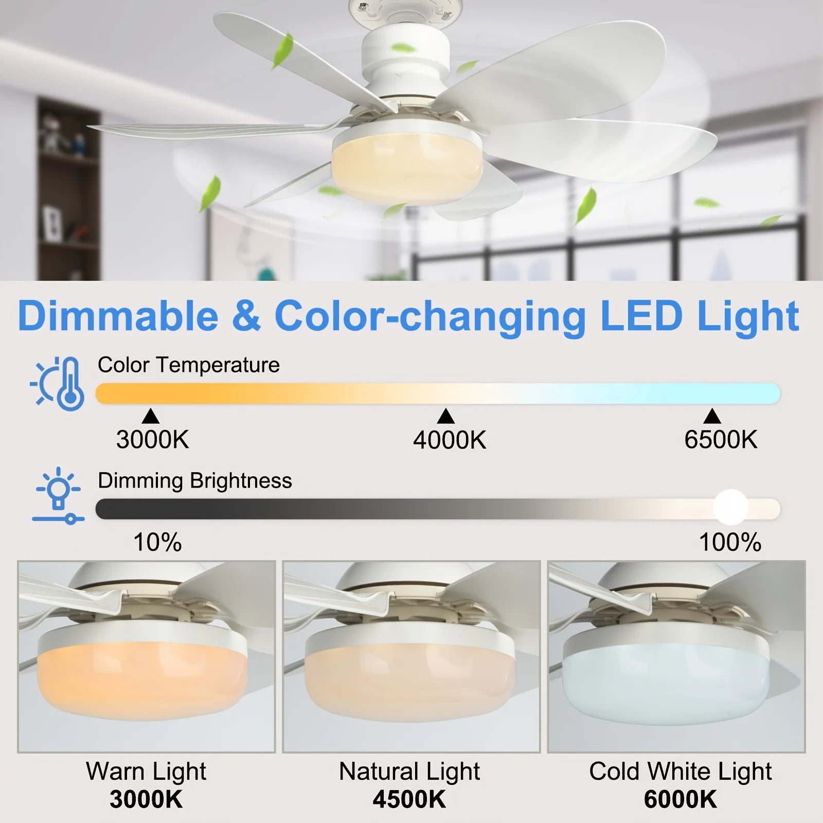 Ventilador de Techo LED con Control Remoto y Luz Regulable - M&M Lamp Studio