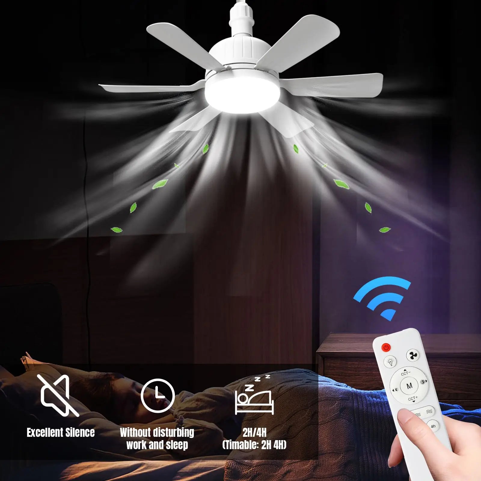 Lámpara Ventilador LED Silenciosa 3 Velocidades - M&M Lamp Studio
