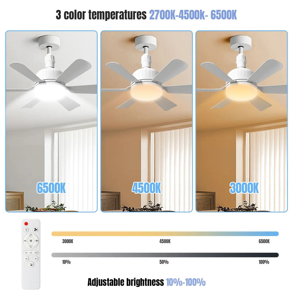 Lámpara Ventilador LED Silenciosa 3 Velocidades - M&M Lamp Studio
