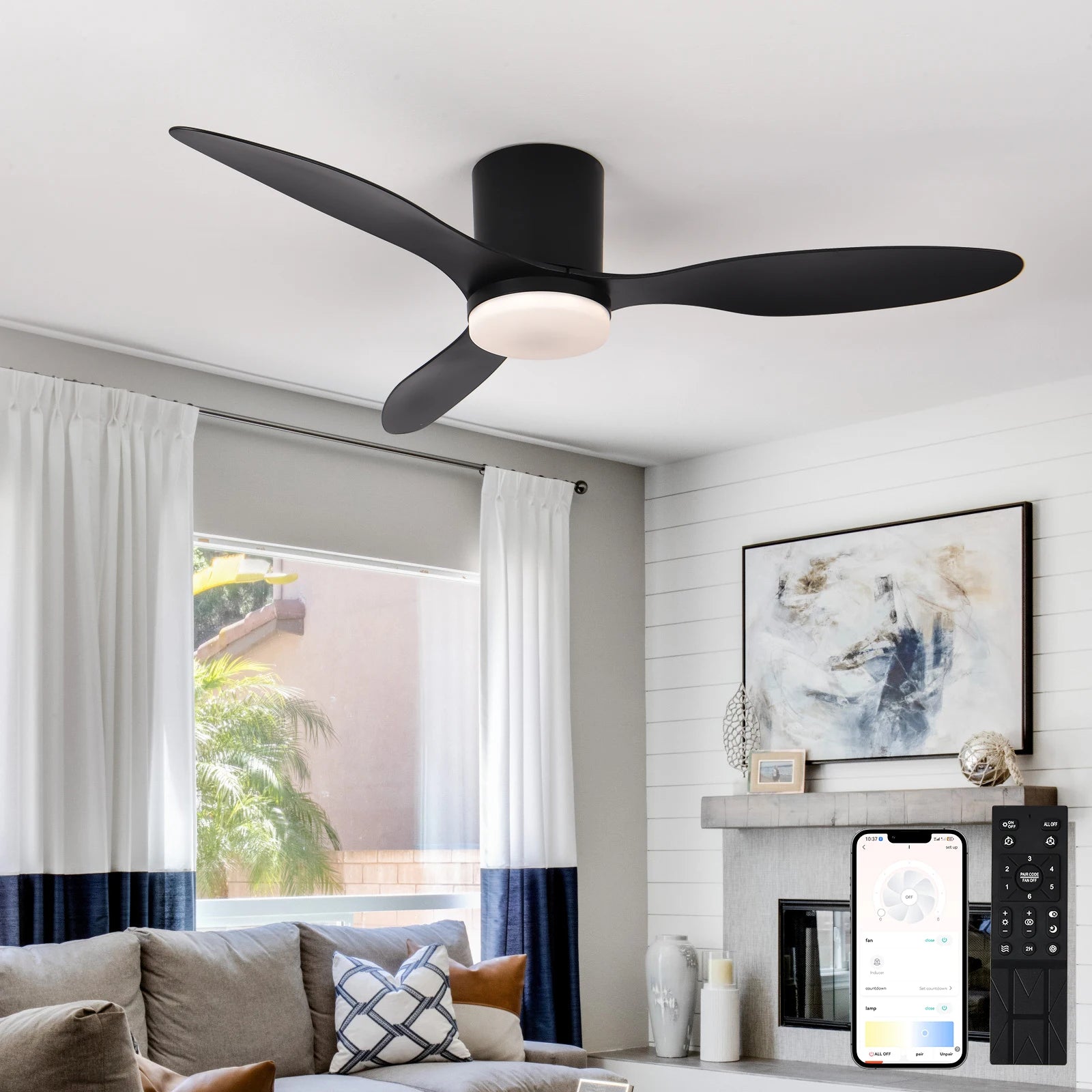 Ventilador de Techo LED Moderno con Control Remoto - M&M Lamp Studio...